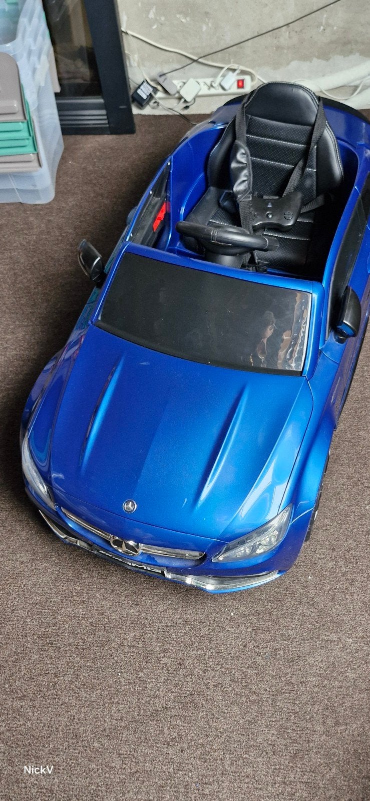 Blauwe Mercedes-Benz elektrische kinderauto, Ophalen, Gebruikt