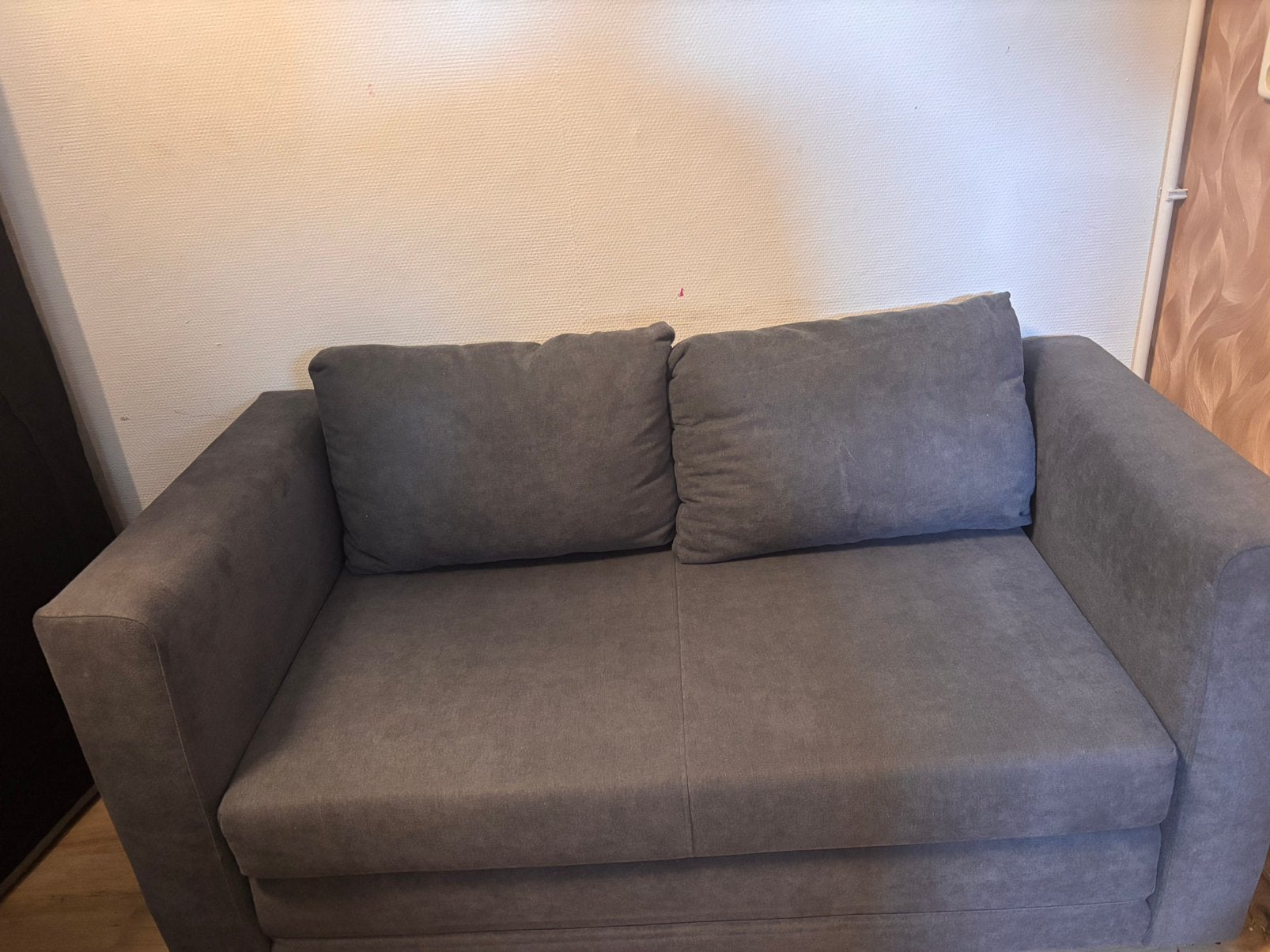 Compacte slaapbank 72x139x69 cm - Grijs, Ophalen, Gebruikt, Tweepersoons, Overige maten