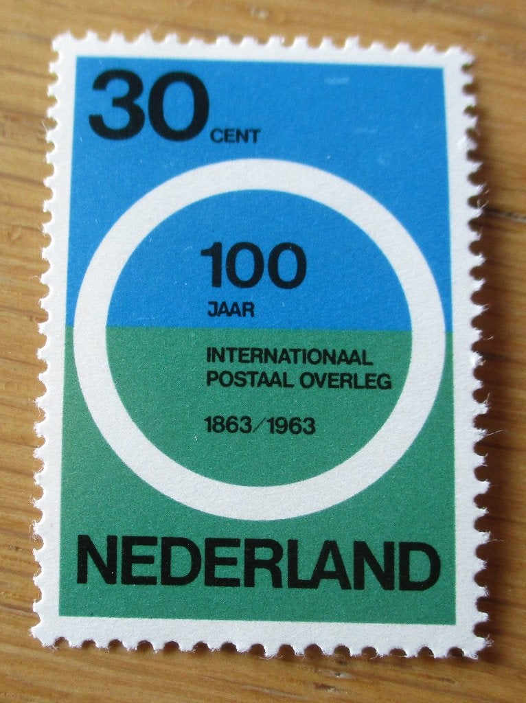 Nederland, 100 jaar Internationaal postaal overleg, 1963, Postzegels en Munten, Ophalen of Verzenden, Na 1940, Postfris