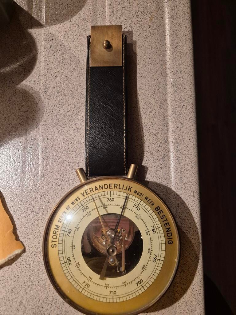 Vintage Barometer - Mooi Weer, Veranderlijk, Storm, Ophalen of Verzenden, Gebruikt, Barometer