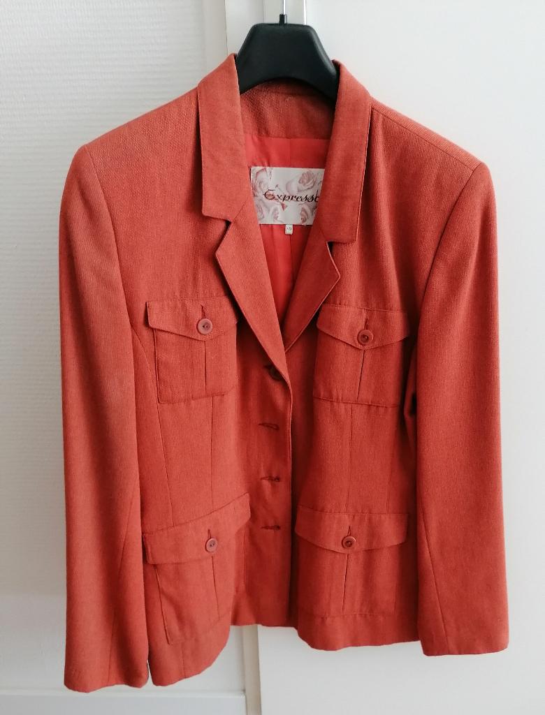 Jasje/colbert met bijpassend oranje jurk mt 38-40, Maat 38/40 (M), Expresso, Oranje, Ophalen of Verzenden