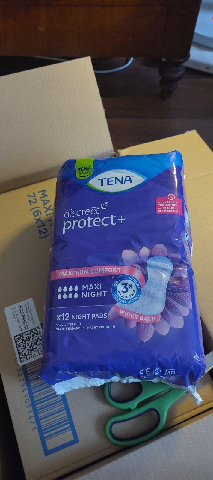 Tena descreet peotect + maxi night pads (12), Verzenden, Nieuw