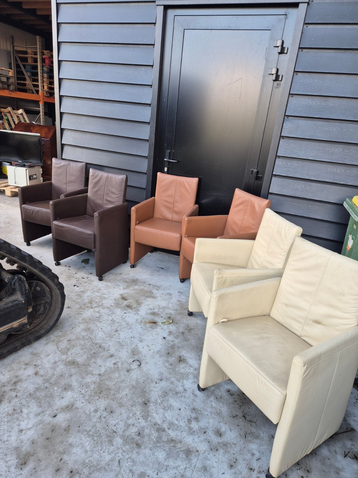 6 verstelbare stoelen met wieltjes, Ophalen, Gebruikt