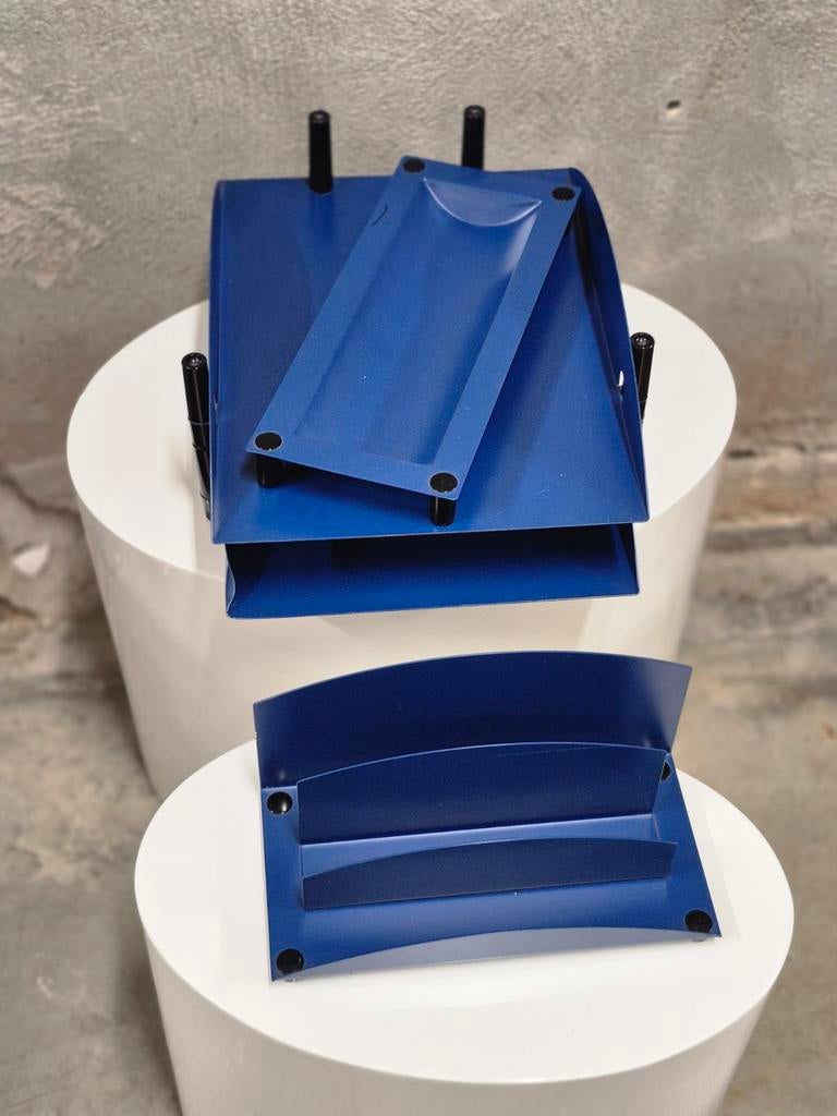 Design Klassieker Manade Axiane Bureau-set Metaal blauw, Diversen, Ophalen of Verzenden, Zo goed als nieuw