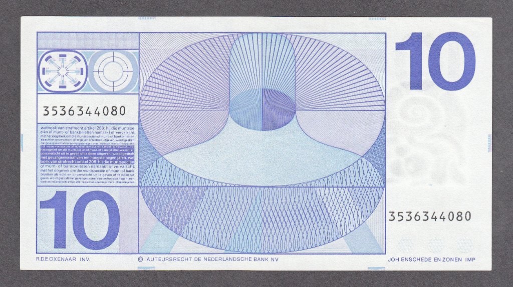 Frans Hals 10 gulden 25.4.1968 aUNC Francoys - AV37.1c.1, Postzegels en Munten, Verzenden, 10 gulden