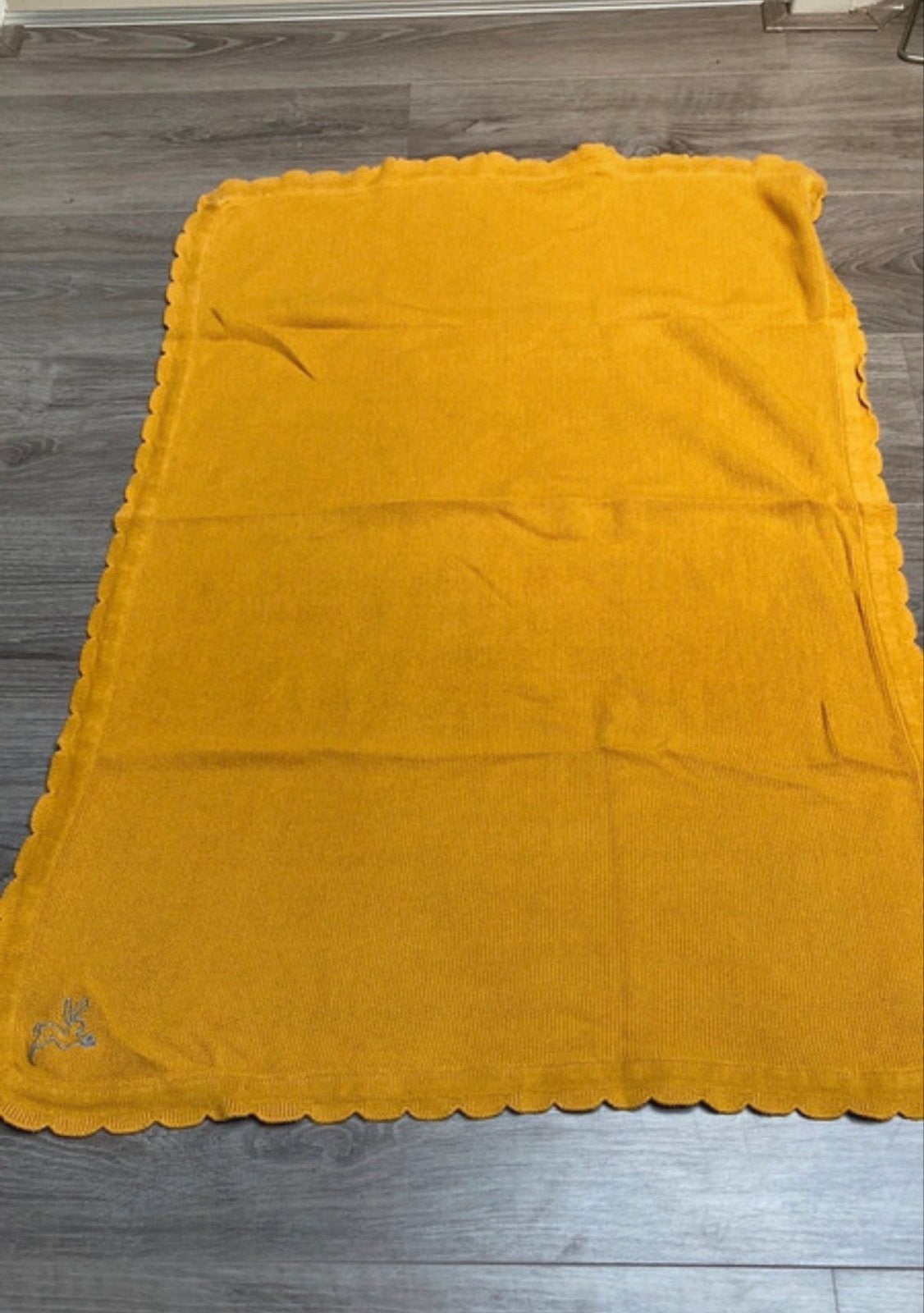 Wiegdeken met konijn - Zo goed als nieuw deken wieg, Ophalen of Verzenden, Zo goed als nieuw, Geel, Deken