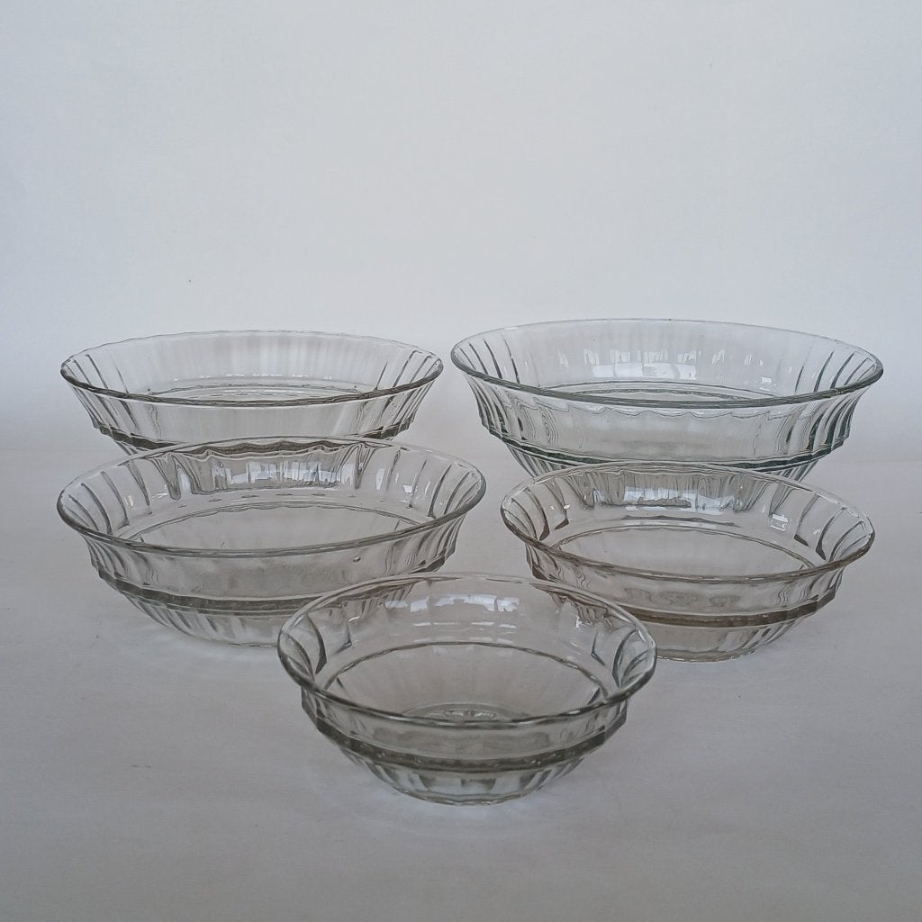 Nest 5 Schalen Neerlandia Copier Leerdam Persglas, Antiek en Kunst, Ophalen of Verzenden