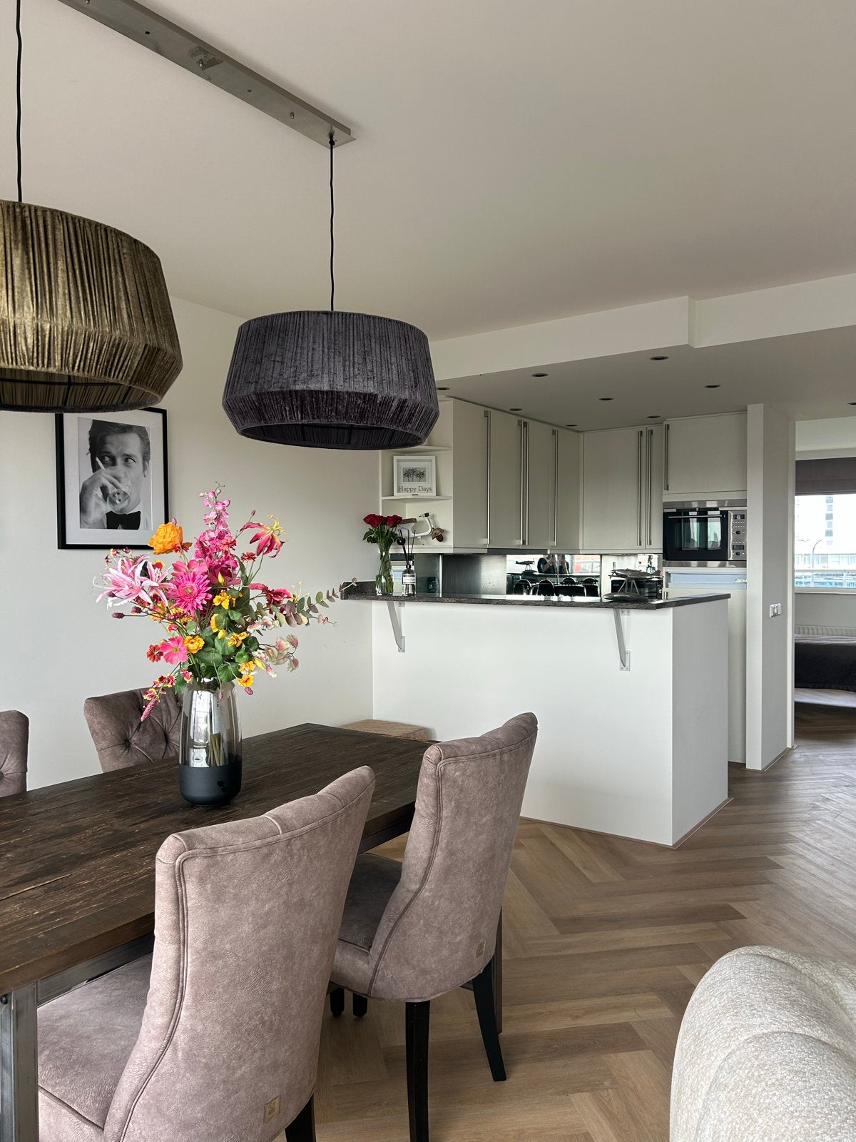 Riviera Maison Hanglampen - Set van 2, Ophalen of Verzenden, Zo goed als nieuw, Textiel, E27 (groot)