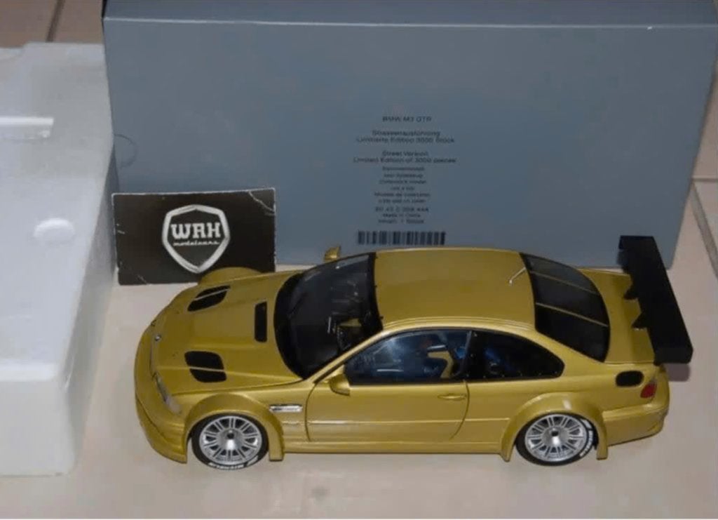 1:18 BMW M3 E46 GTR street phoenix yellow Minichamps WRH, Verzenden, Zo goed als nieuw, Auto, MiniChamps
