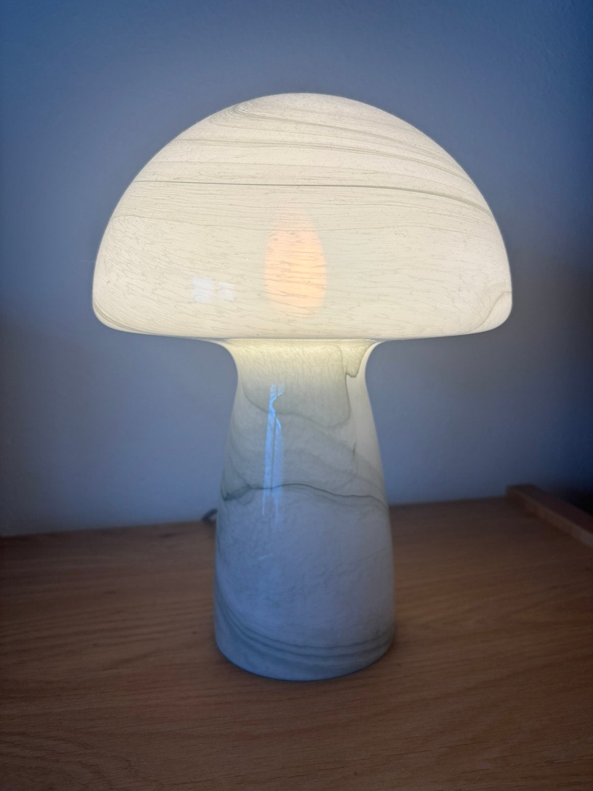 lamp mushroom glas paddenstoel lampen tafellamp bureau, Ophalen, Zo goed als nieuw, Glas
