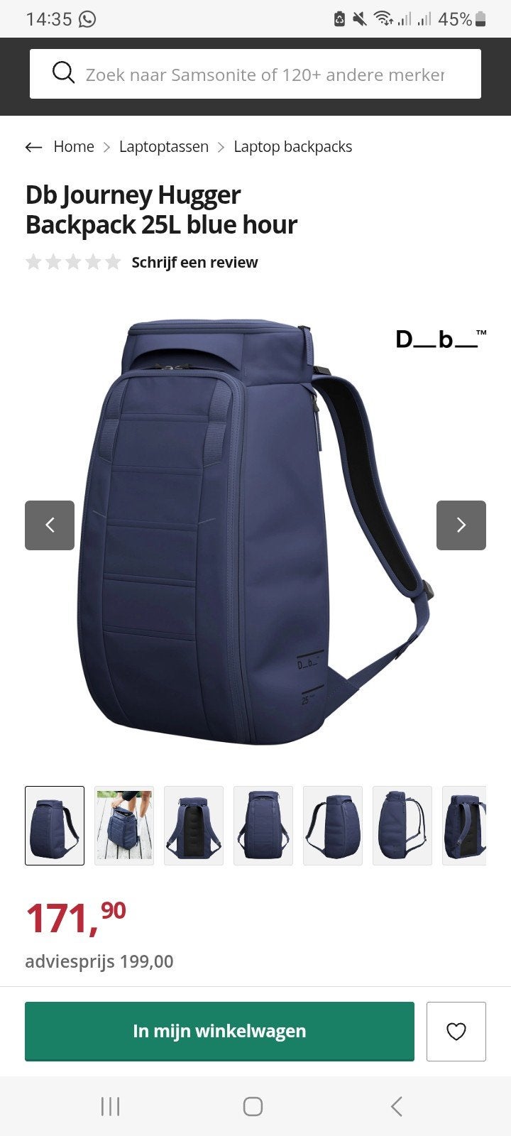 Db Journey Hugger Backpack 25L blue hour, 25 tot 40 cm, Zo goed als nieuw, Waterdicht, Ophalen