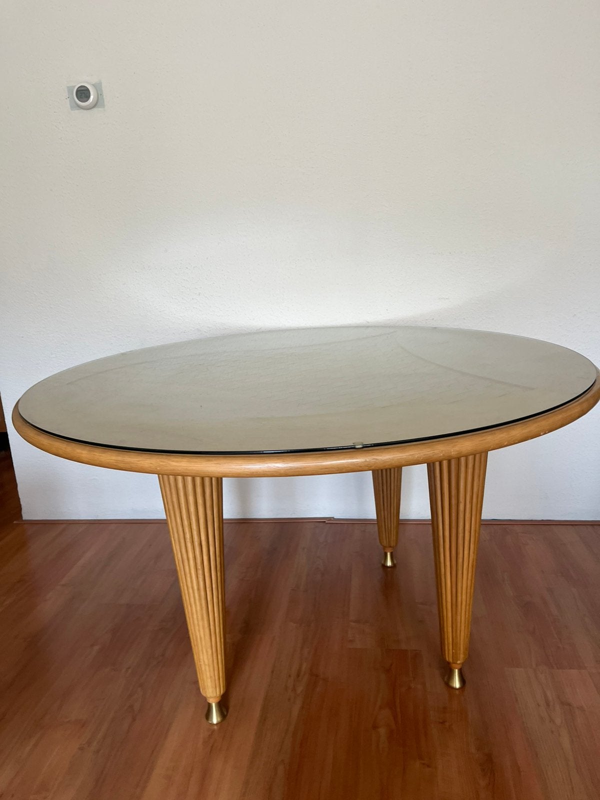 Unieke handgemaakte ronde eettafel, Ophalen, Zo goed als nieuw, Rond, 100 tot 150 cm