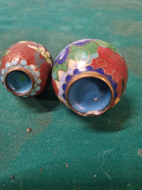vaasjes mini chinese luminous cloisonne, Ophalen of Verzenden