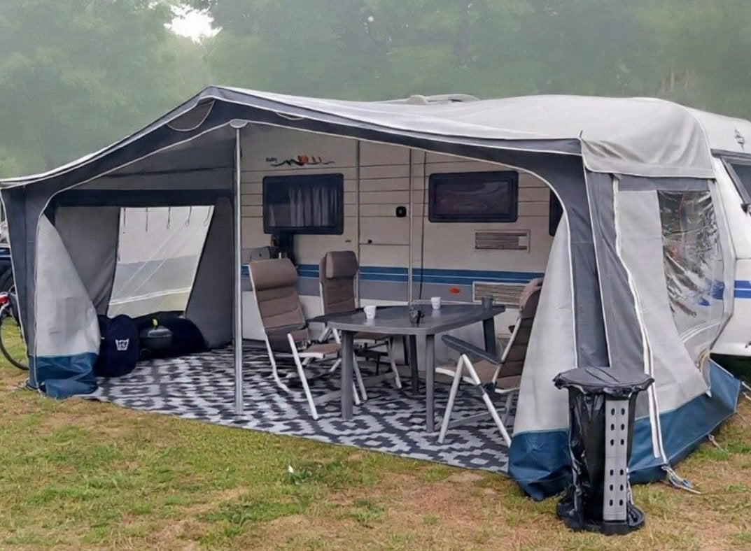 Mooie, robuuste Hypercamp Gold voortent omloopmaat 885 cm, Caravans en Kamperen, Ophalen, Gebruikt
