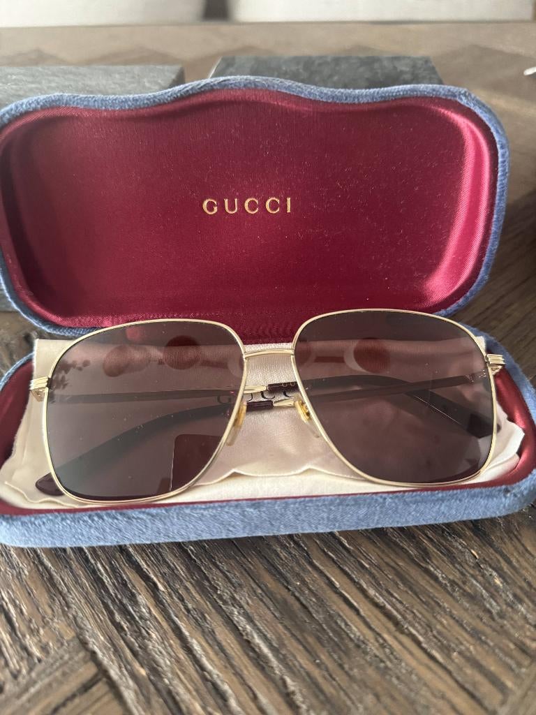 Gucci zonnebril heren - Goud/zwart, Sieraden, Tassen en Uiterlijk, Zonnebrillen en Brillen | Heren, Zonnebril, Bruin, Zo goed als nieuw