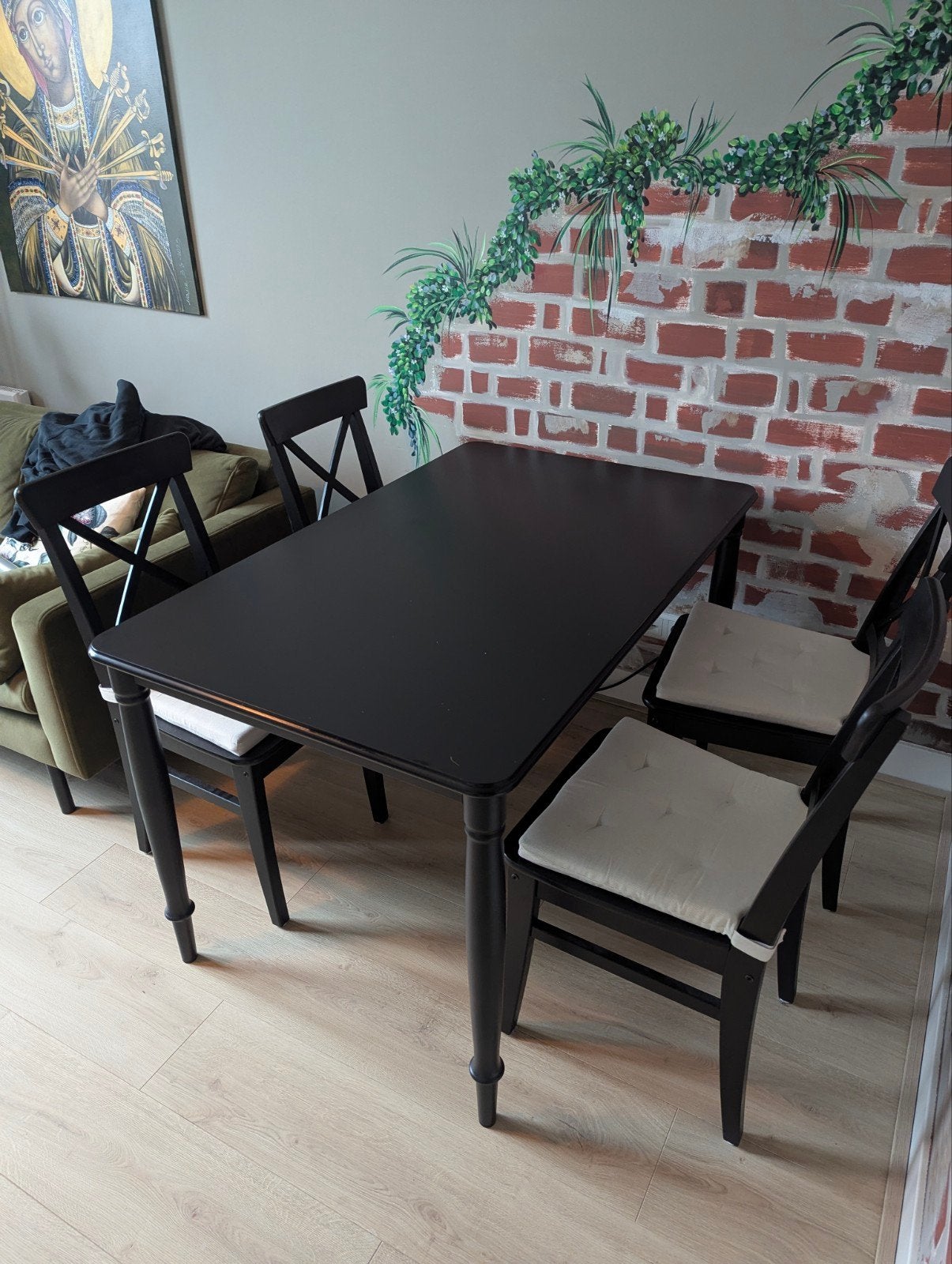 IKEA DANDERYD tafel + 4 ROSENTORP stoelen, Ophalen, Gebruikt, Ikea, 4 tot 6 stoelen