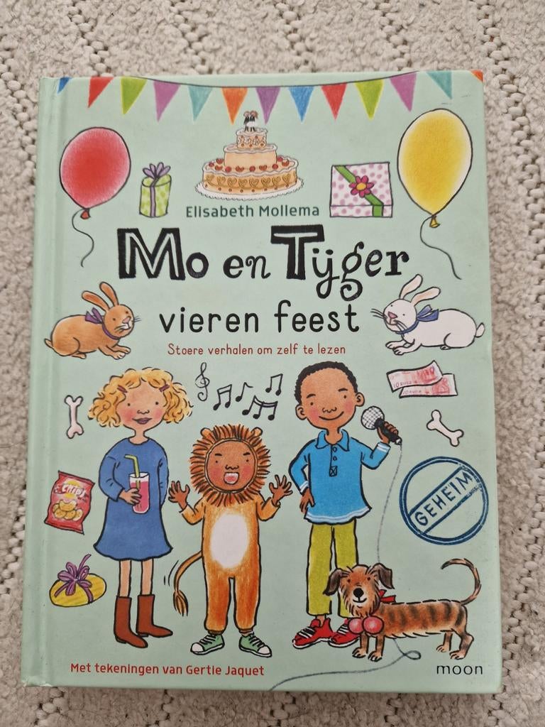 Mo en Tijger vieren feest - Elisabeth Mollema, Ophalen of Verzenden, Zo goed als nieuw, Elisabeth Mollema, Fictie algemeen