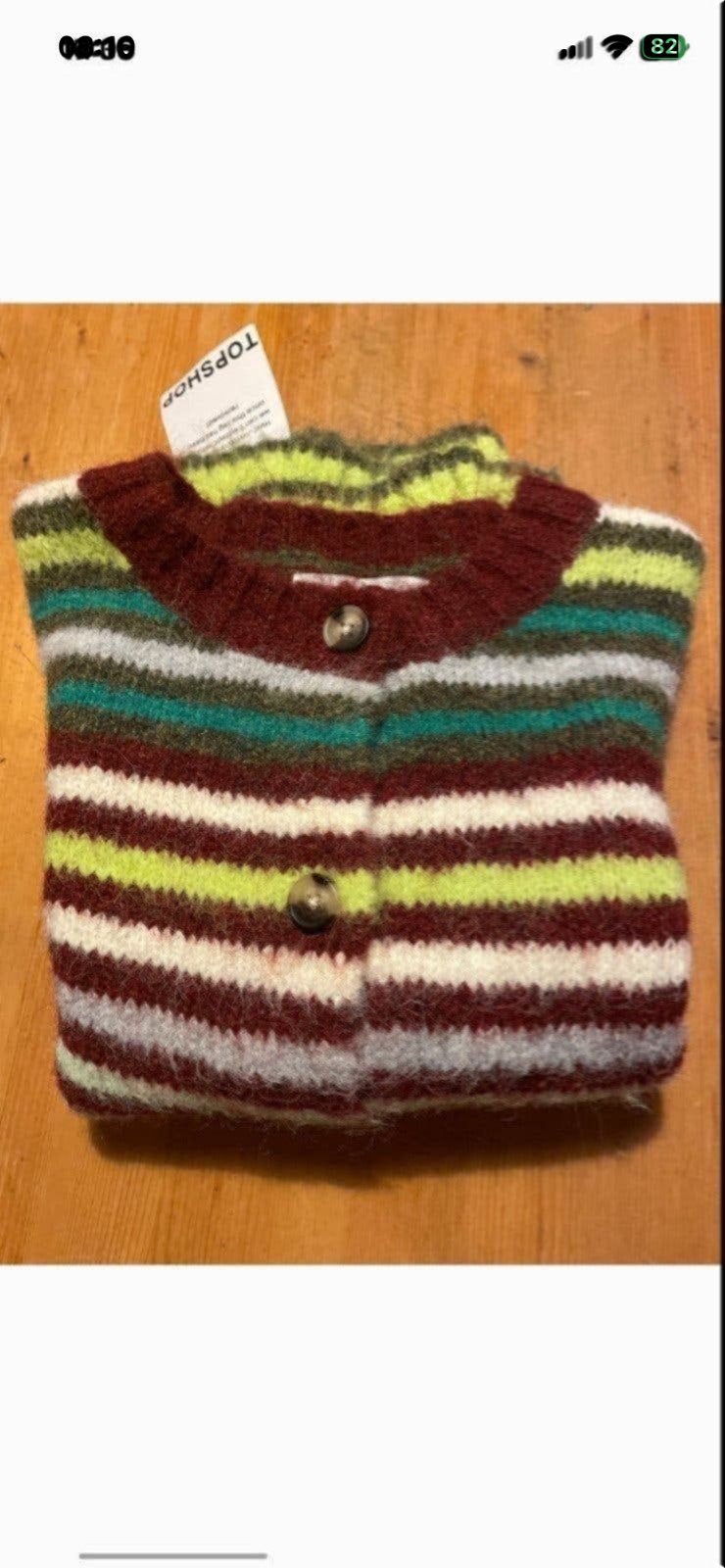 Topshop gestreept gebreid vest., Kleding | Dames, Ophalen of Verzenden, Nieuw, Maat 38/40 (M), Meerkleurig