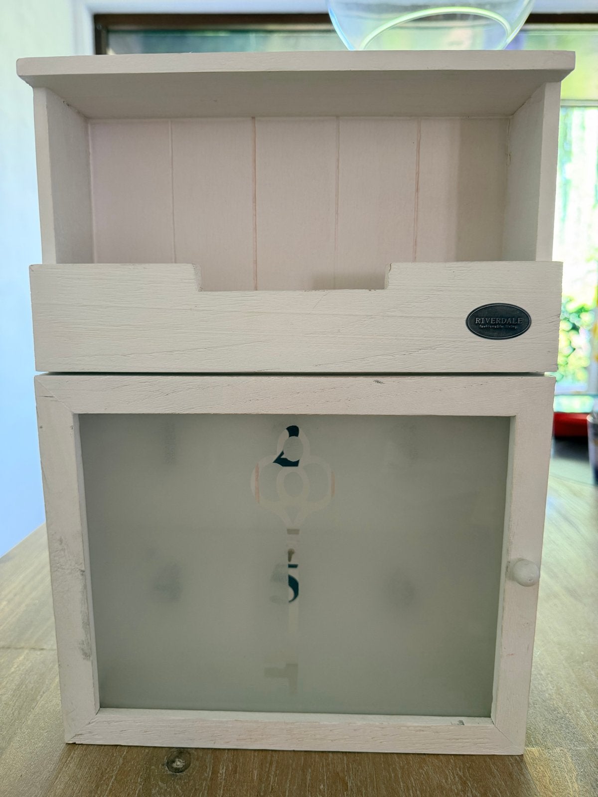 Riverdale sleutelkastje wit met 6 haken, Ophalen, Hout, Gebruikt, Landelijk