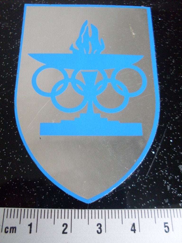 folie sticker olympische spelen vlam logo embleem, Verzenden, Zo goed als nieuw, Sport