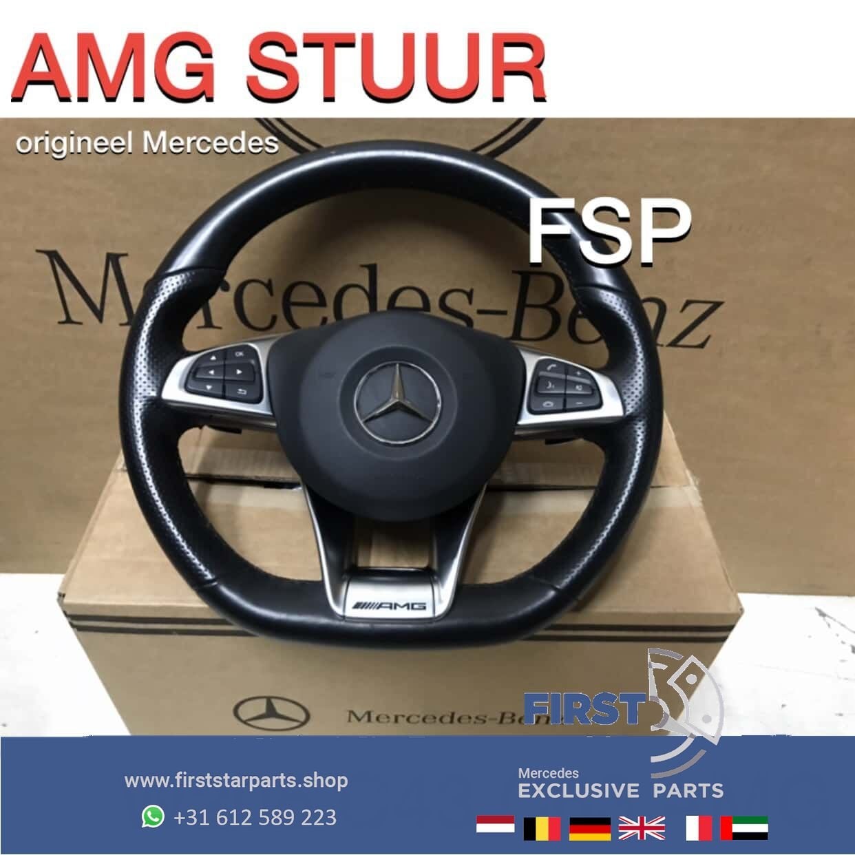 AMG STUUR LEER FLIPPERS 43 45 63 65 AMG ORIGINEEL MERCEDES 2, Gebruikt, -, Ophalen of Verzenden, -