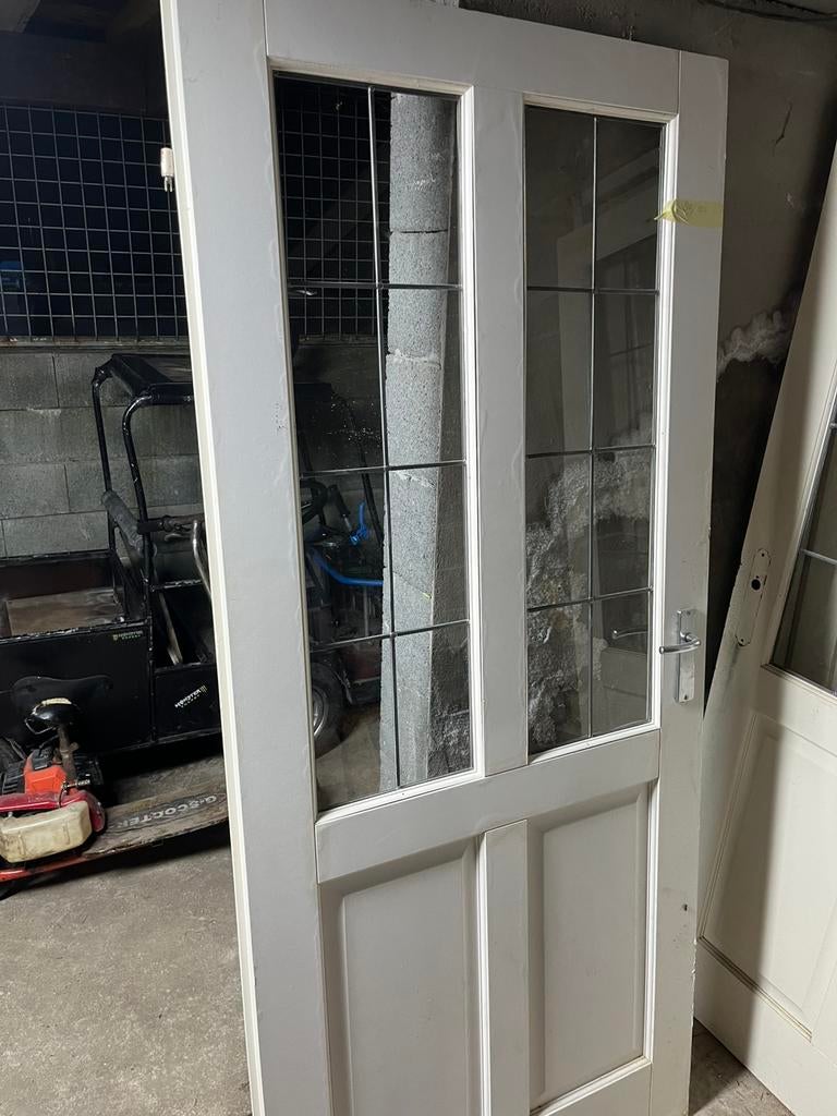 Glas in lood deuren  opdek, Ophalen, Gebruikt, Binnendeur, Glas