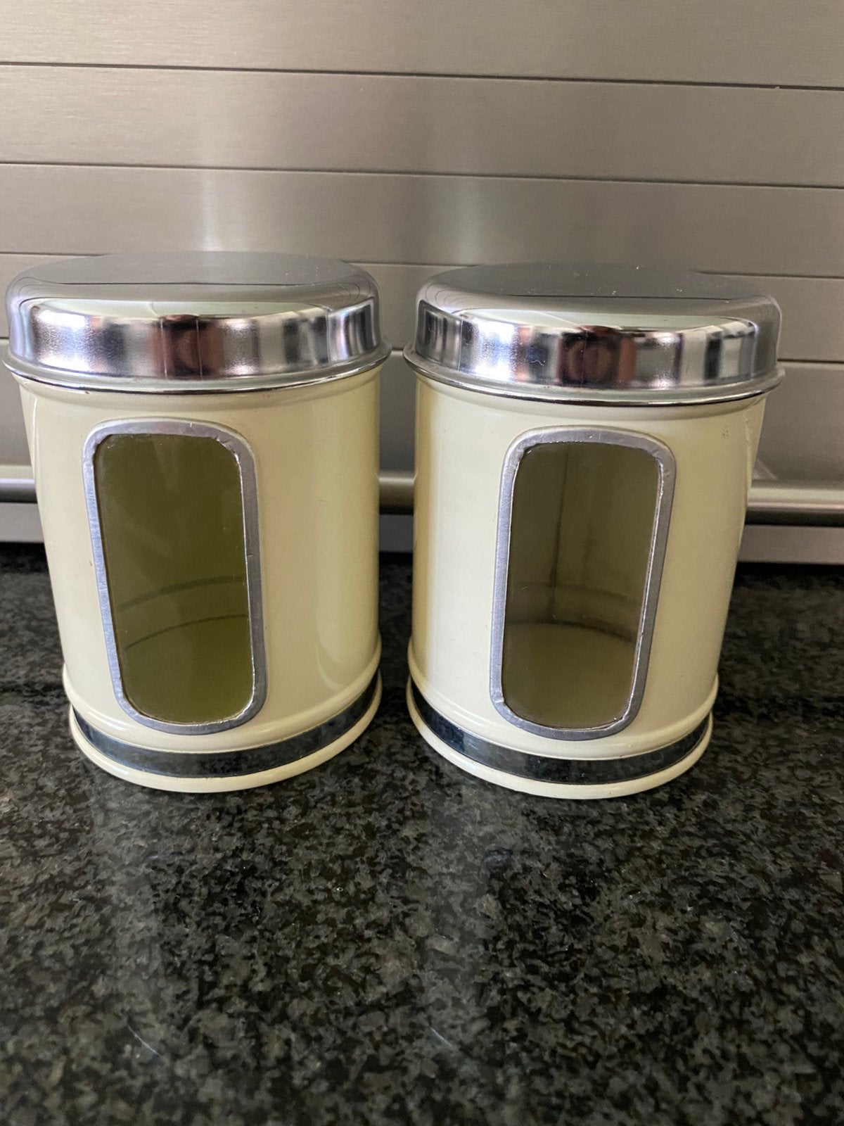 2 oude Brabantia kruiden blikjes met venster, Ophalen of Verzenden, Zo goed als nieuw, Overige