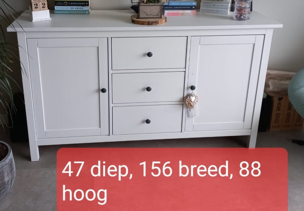 Witte buffetkast met lades en deuren, Huis en Inrichting, Kasten | Dressoirs, Ophalen, Gebruikt, 150 tot 200 cm, Modern landelijk