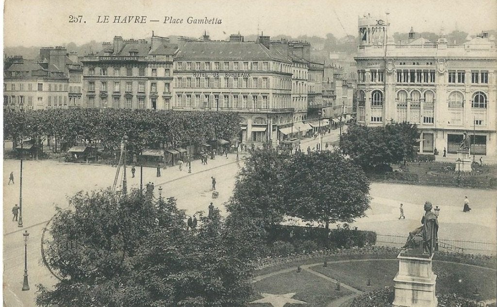 Ansichtkaart Le Havre - Place Gambetta (1914), Ophalen of Verzenden, Voor 1920, Gelopen, Frankrijk