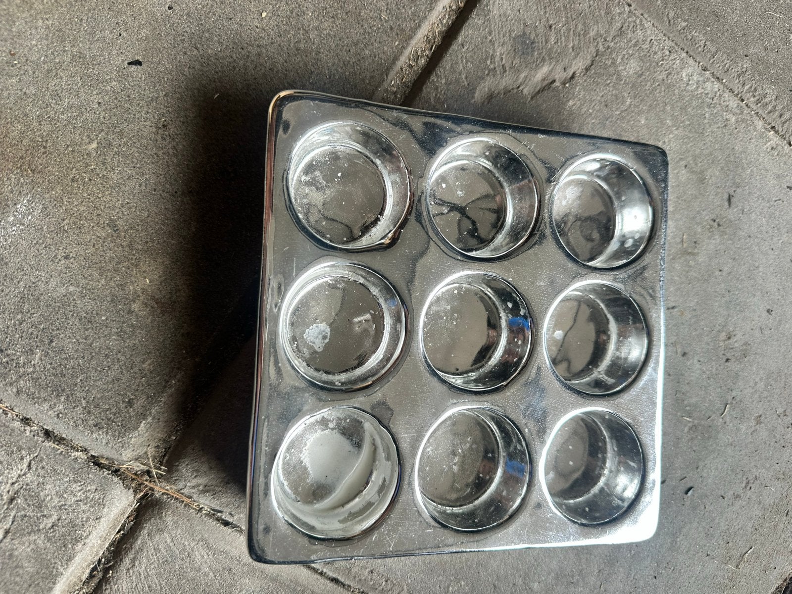 Metalen Waxinelichthouder voor 9 Kaarsen, Ophalen, Gebruikt, Waxinelichthouder, Metaal
