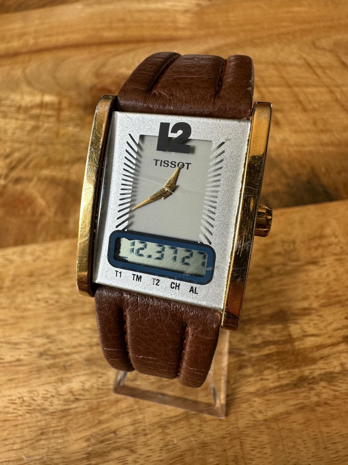 1980 Tissot Two Timer Ana-Digi D377 - Origineel, Sieraden, Tassen en Uiterlijk, Ophalen of Verzenden, Goud, Overige merken, 1960 of later