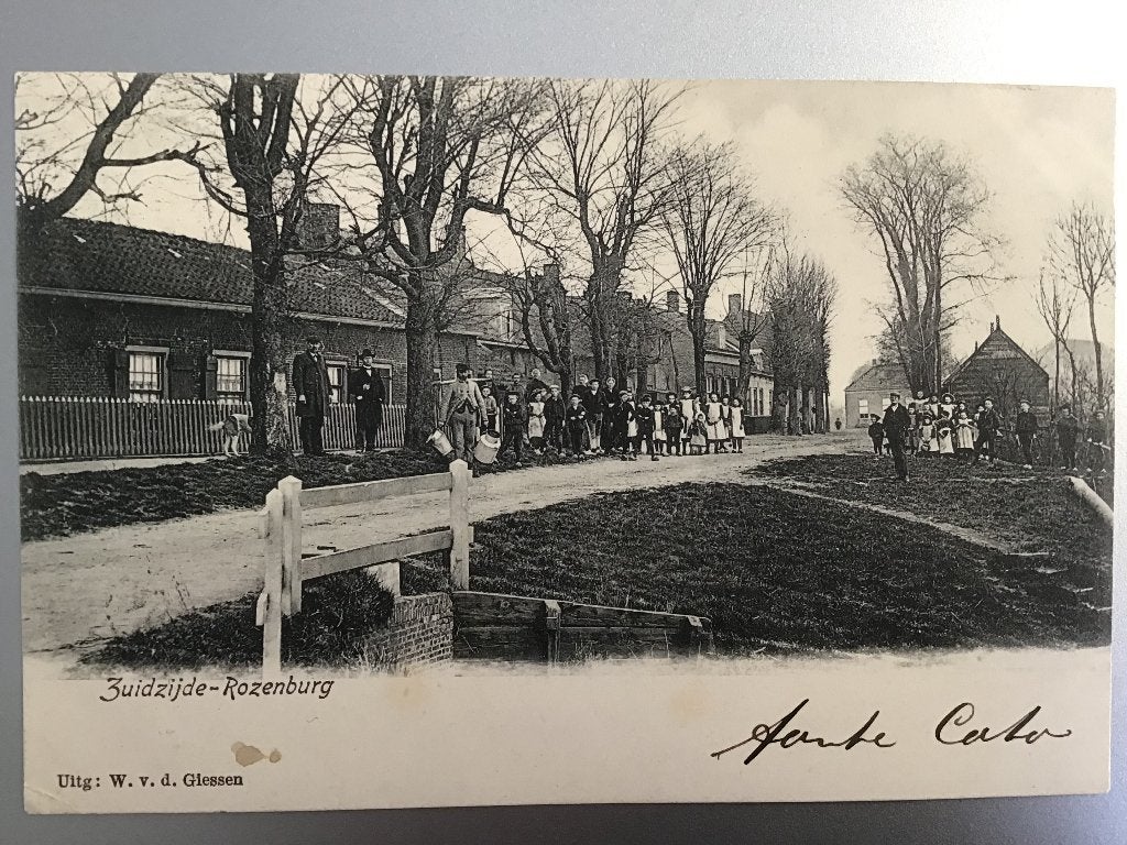 Oude Ansichtkaart Rozenburg Zuidzijde 1906, Ophalen of Verzenden, Voor 1920, Gelopen, Zuid-Holland