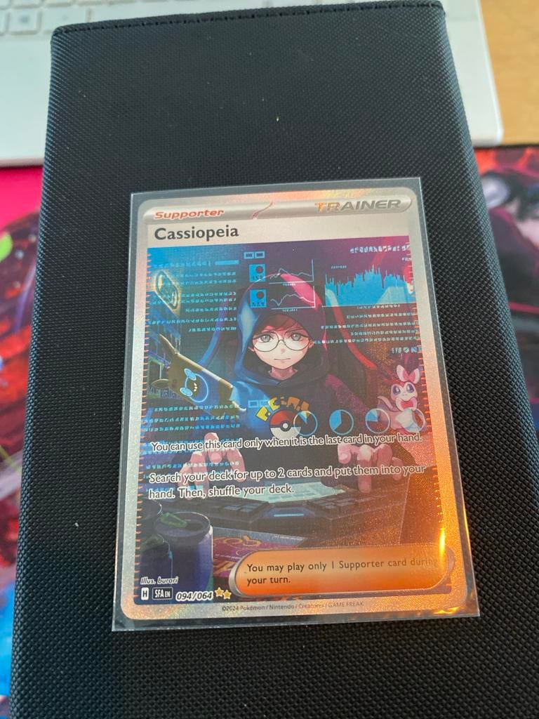 Pokémon TCG: Cassiopeia Supporter Trainer Kaart (Foil), Ophalen of Verzenden, Zo goed als nieuw, Losse kaart, Foil