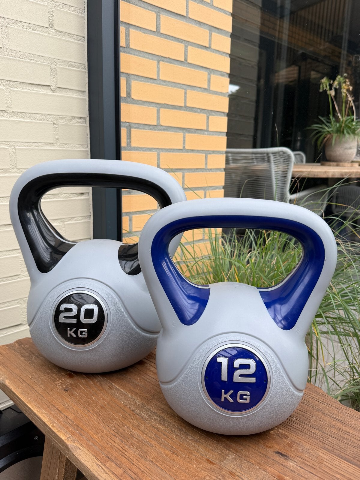 Kettlebell set: 12 kg en 20 kg, Sport en Fitness, Fitnessmaterialen, Ophalen of Verzenden, Gebruikt, Armen, Kettlebell