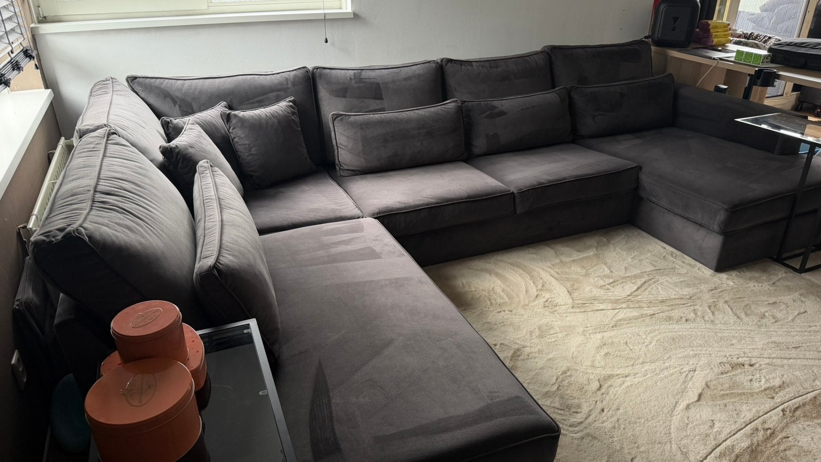Fluwele bios bank, Ophalen, Overige materialen, Hoekbank, 300 cm of meer