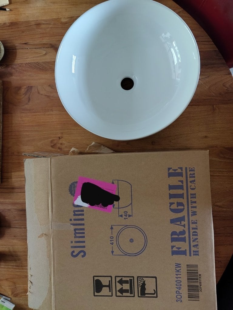 Waskom wit 40cm doorsnede, Ophalen, Nieuw, Steen, Wastafel