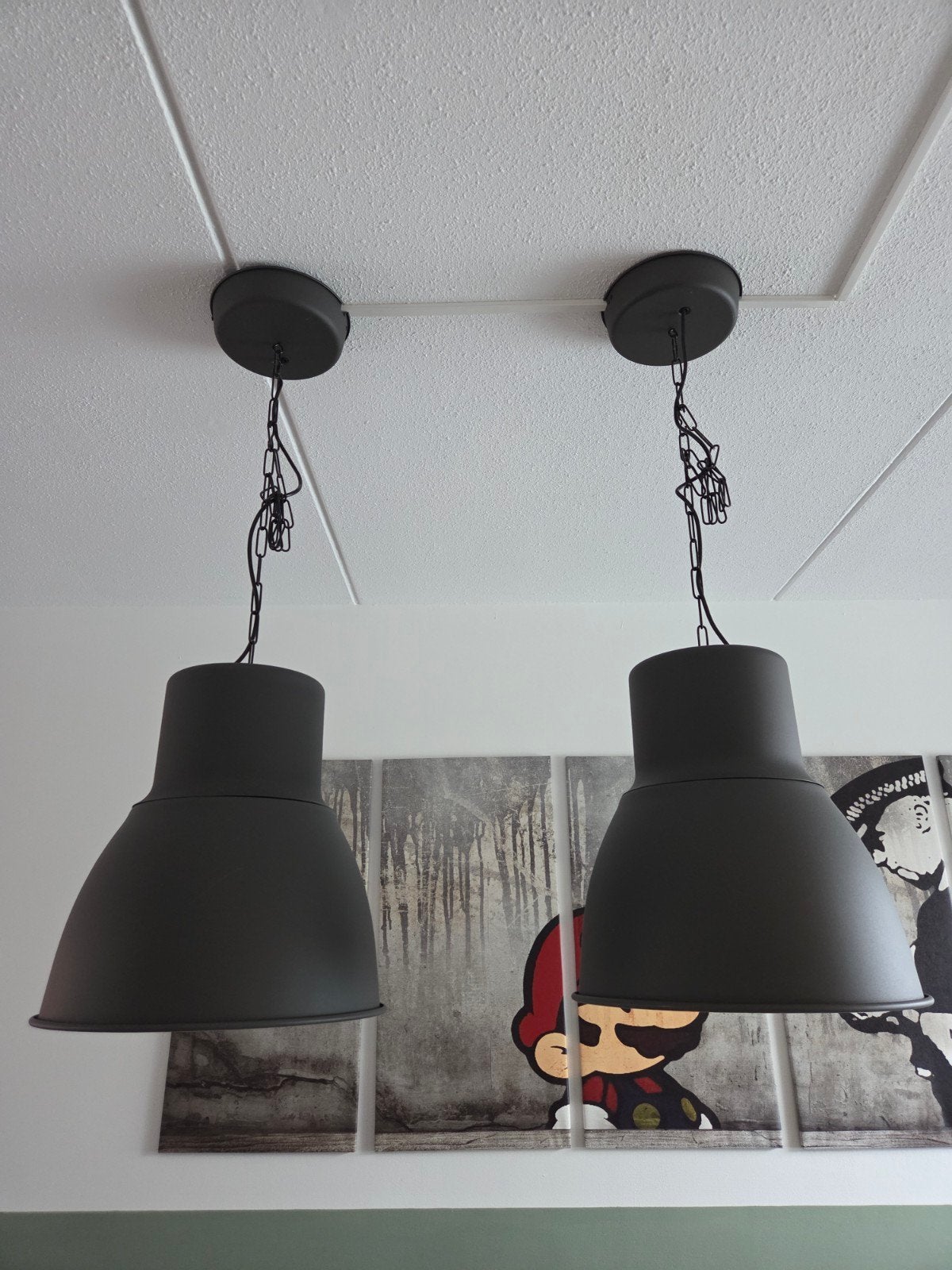 2x Ikea Hektar hanglampen diameter 38 cm, Huis en Inrichting, Lampen | Hanglampen, Ophalen, E27 (groot)
