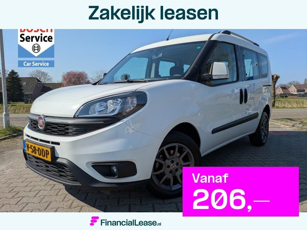 Fiat Doblò 1.3 MultiJet 5 Persoons I Carplay I Cruise I Air, Gebruikt, Met garantie (alle), Wit, Bedrijf