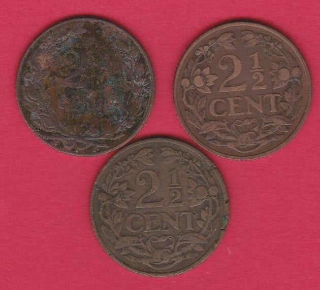 2x 2½ cent 1904--1916 Wilhelmina, Ophalen of Verzenden, Vóór koninkrijk, Setje
