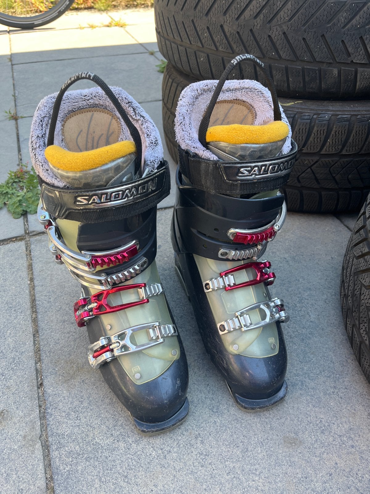 Salomon ski schoenen dames maat 41 - Gebruikt, goede staat, Sport en Fitness, Skiën en Langlaufen, Ophalen, Gebruikt, Schoenen