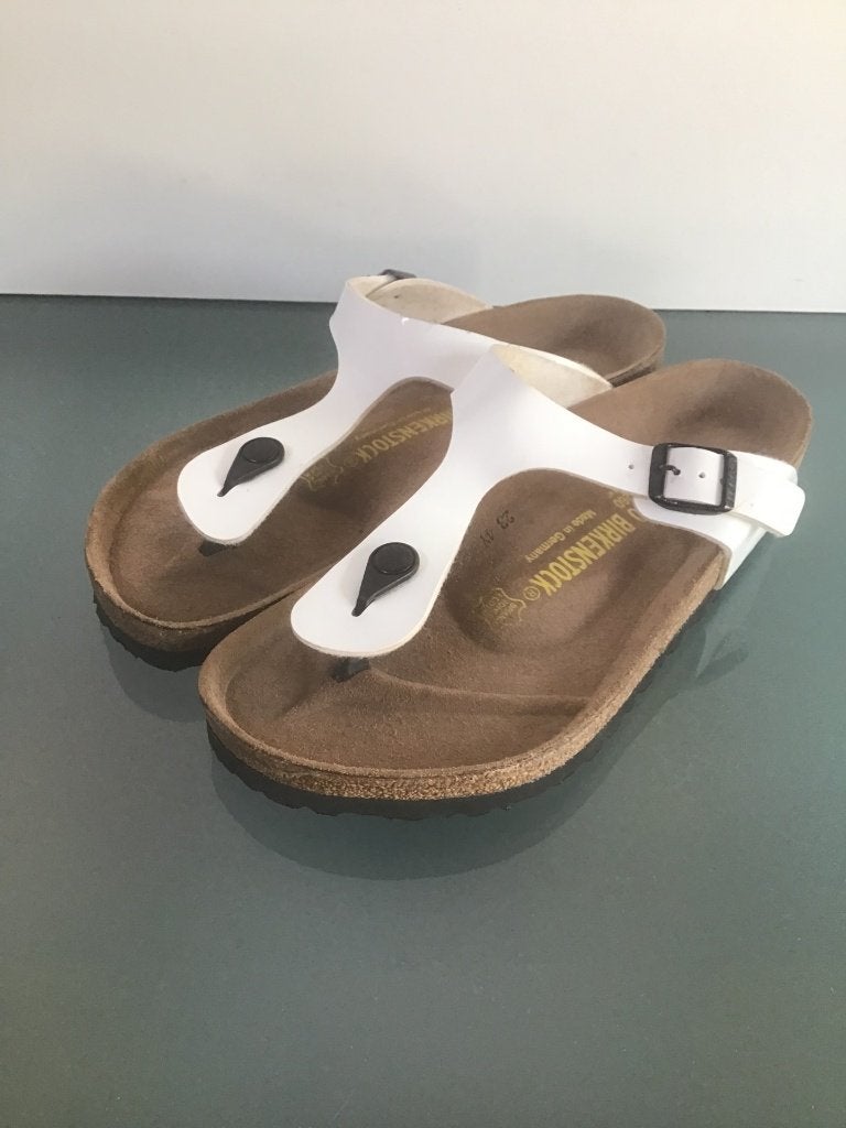 Birkenstock 40 | Gizeh witte slippers | Gratis verzenden, Slippers, Verzenden, Wit, Zo goed als nieuw