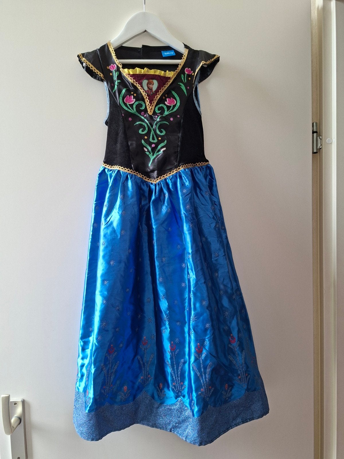 Disney Frozen Anna jurk verkleedjurk maat 128, Kinderen en Baby's, Ophalen of Verzenden, Zo goed als nieuw, 122 t/m 128, Meisje