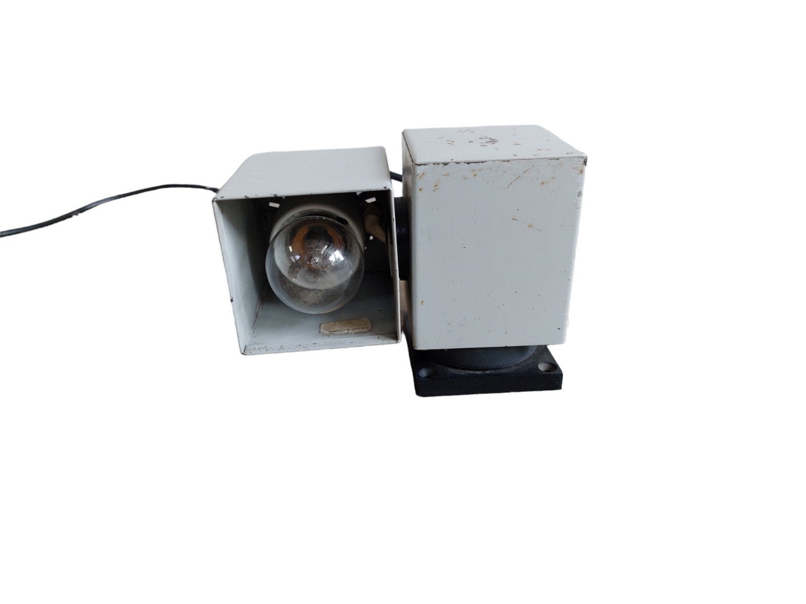 Kaiser Leuchten vintage industriële kubus lamp, Metaal, Overige merken, Gebruikt, Grijs