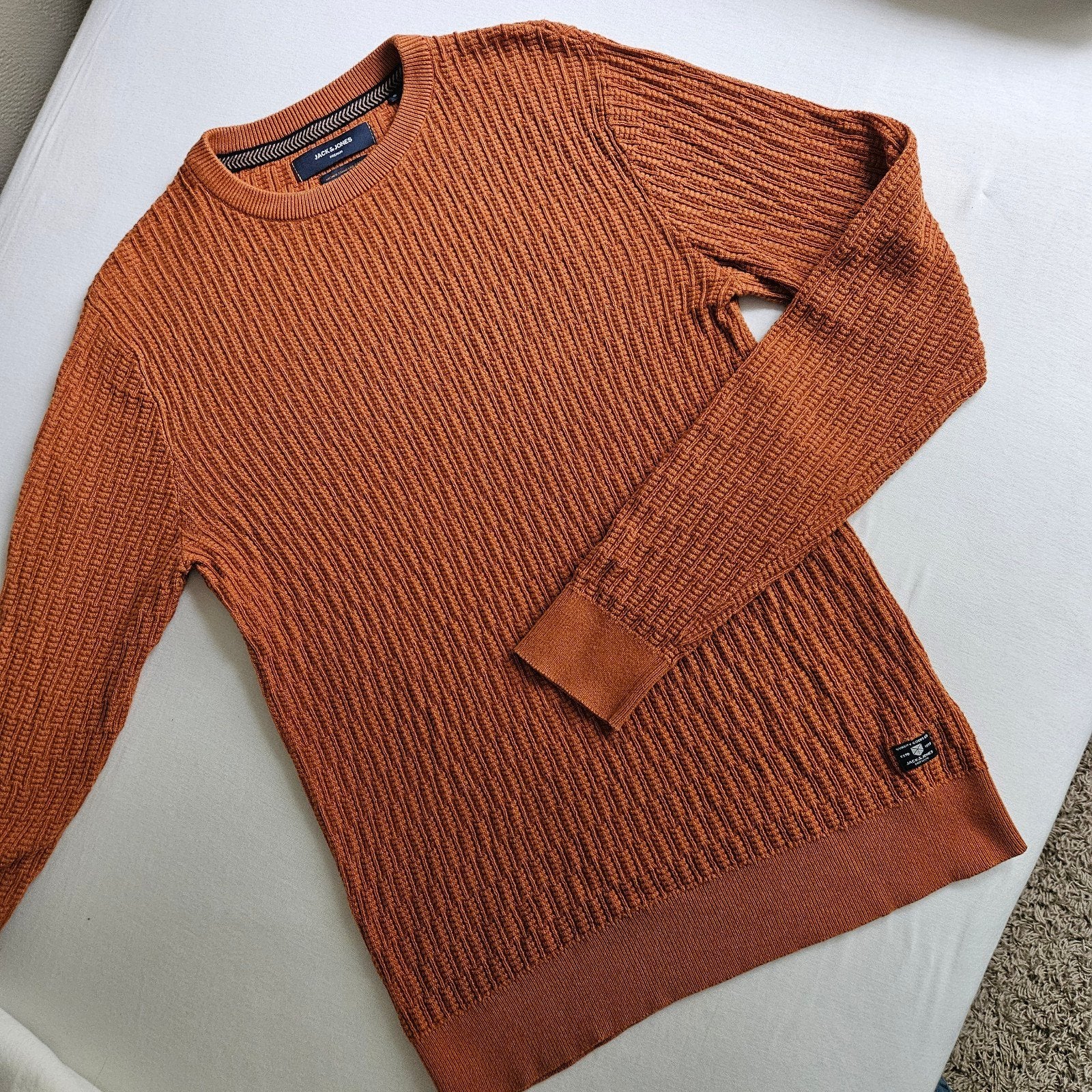 Jack & Jones Premium gebreide trui - Maat S, Oranje, Ophalen of Verzenden, Zo goed als nieuw, Jack & Jones