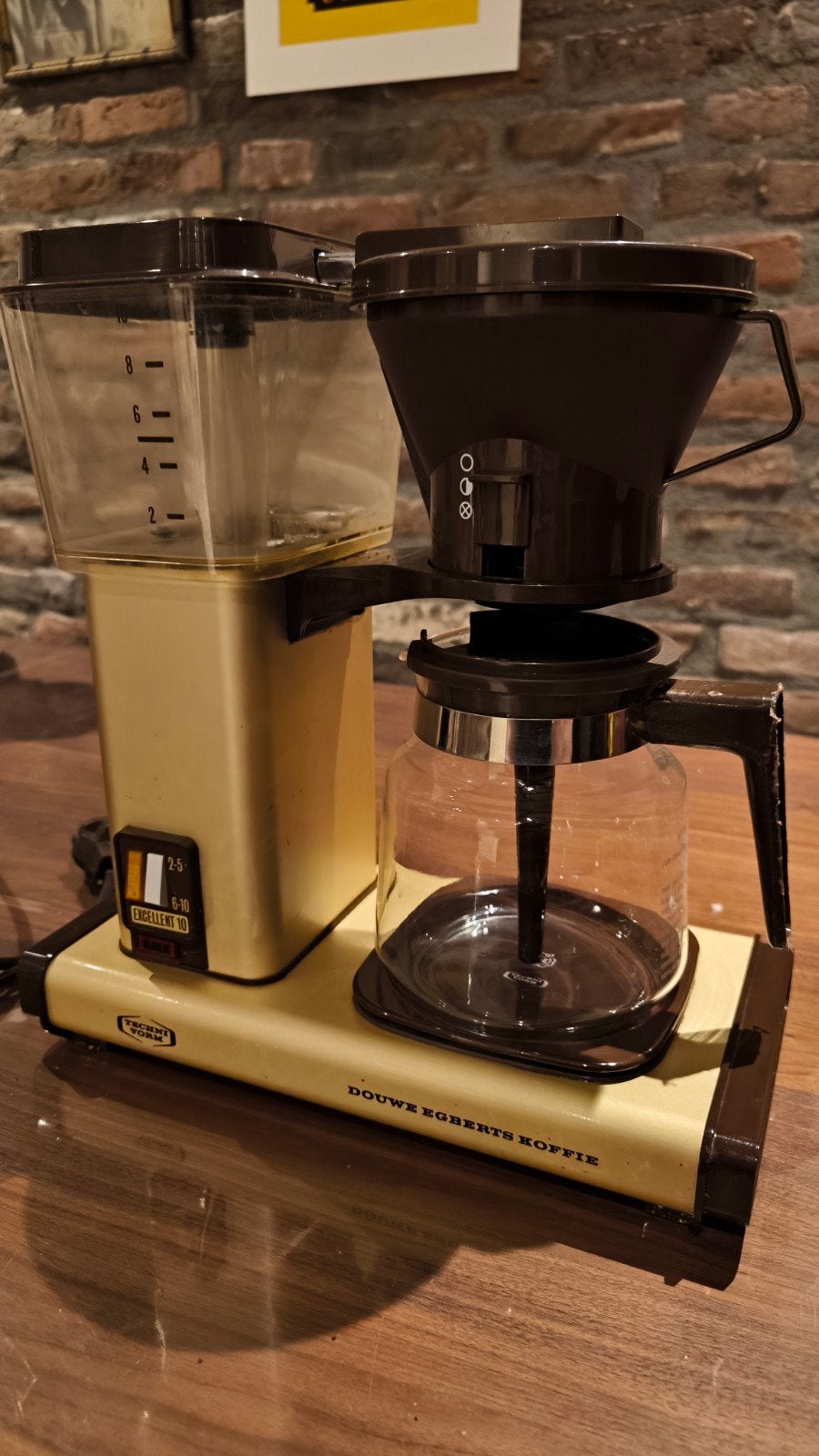 Vintage 80s Moccamaster mat goud Technivorm Douwe Egberts, Gebruikt, Koffiemachine, Gemalen koffie, Ophalen of Verzenden