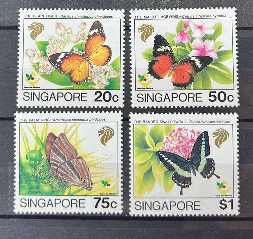 Singapore. Postfrisse vlinder serie, Verzenden, Dier of Natuur