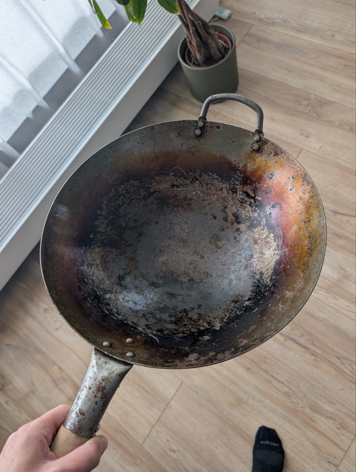 Wokpan met Wokring, Overige materialen, Gebruikt, Met handvatten, Ophalen of Verzenden