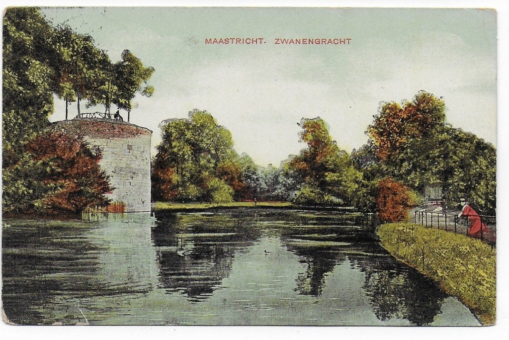 Maastricht Zwanengracht Oude Gelopen Ansichtkaart ( B5243), Ophalen of Verzenden, 1960 tot 1980, Gelopen, Limburg