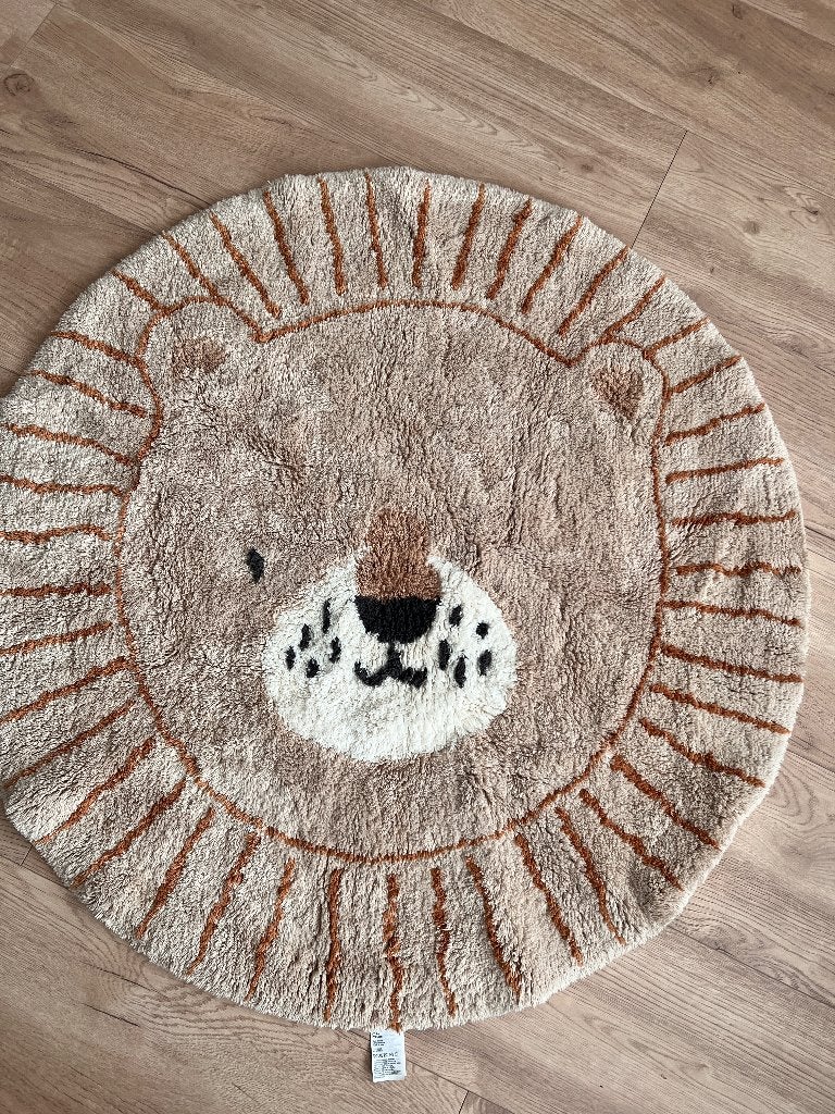 H&M Home leeuwen vloerkleed Ø100 cm, Ophalen, Zo goed als nieuw