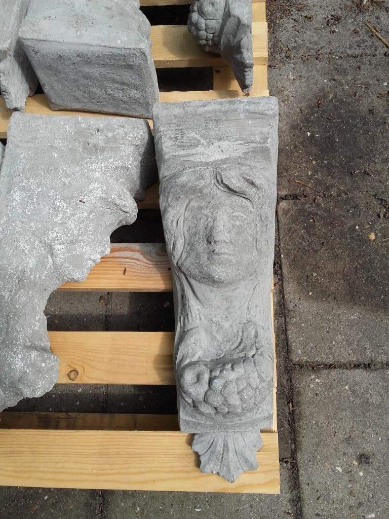 BEELD ornament vrouwenhoofd, beton, Weerbestendig, Ophalen of Verzenden, Steen of Keramiek, Beeld